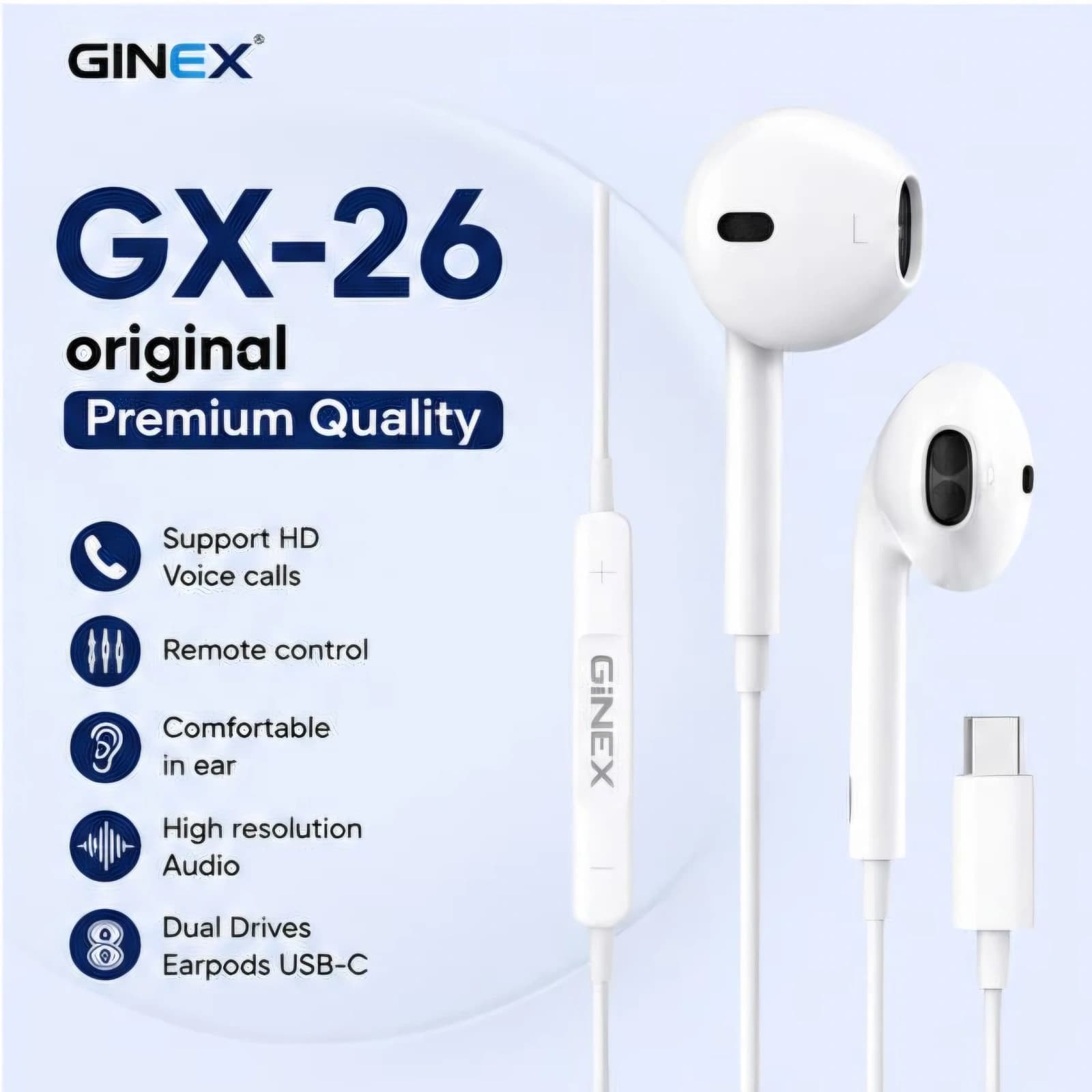 GINEX GX-26 USB-C Earphones