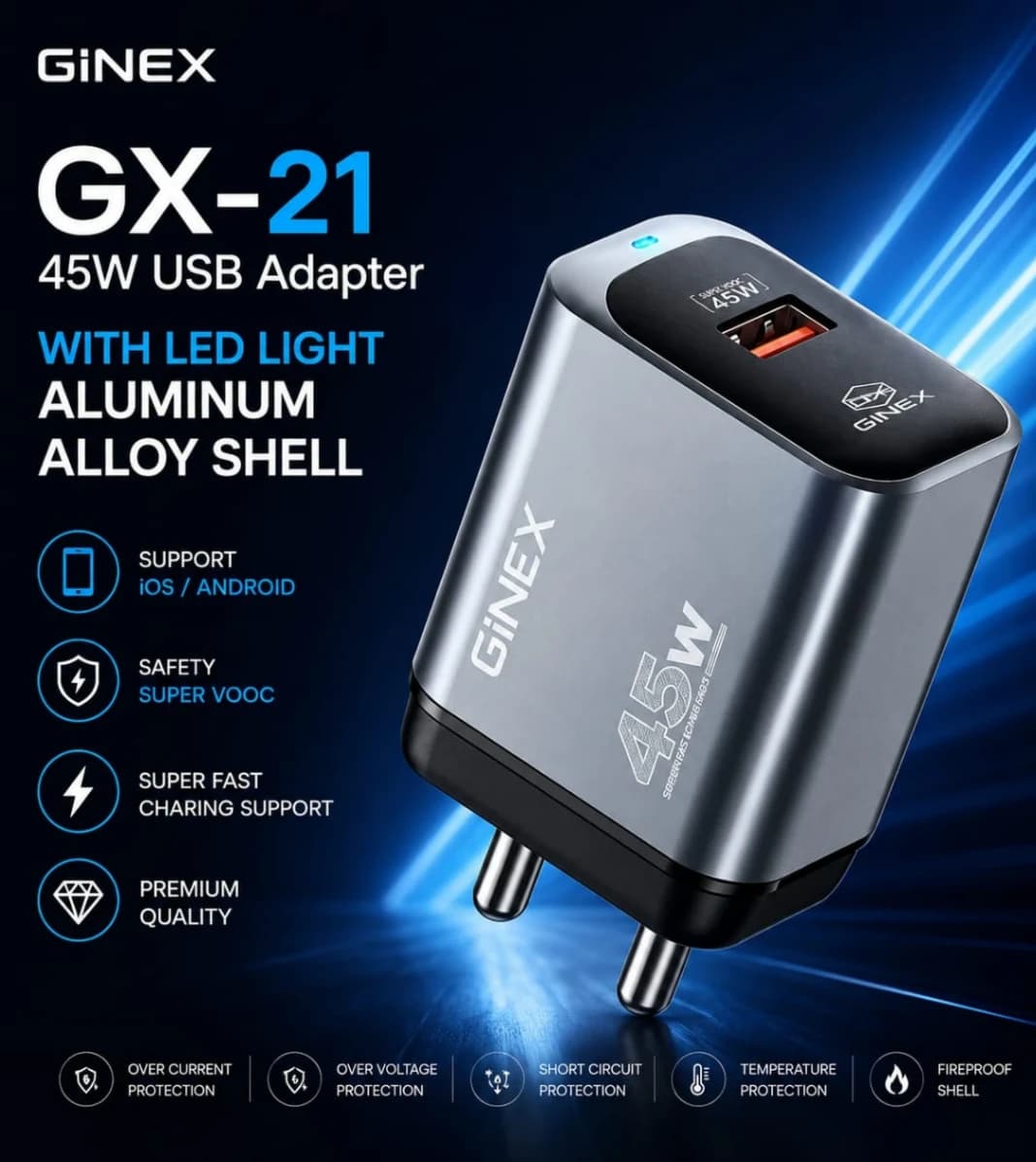 GINEX GX-21 45W USB Adapter